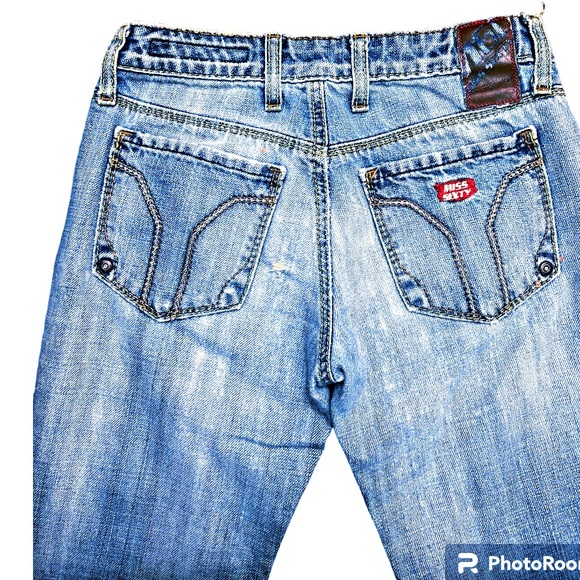 Miss Sixty Jeans Vintage Boot Cut Straight Ripped 100% Cotton Light Wash - 24 - Picture 8 of 14